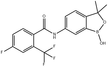 4-fluoro-N-(1-hydroxy-3,3-dimethyl-1,3-dihydrobenzo[c][1,2]oxaborol-6-yl)-2-(trifluoromethyl)benzamide(WXG02326) 구조식 이미지