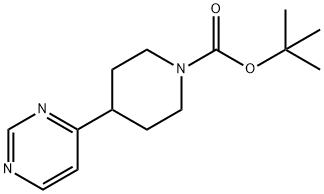 1-Piperidinecarboxylic acid, 4-(4-pyrimidinyl)-, 1,1-dimethylethyl ester Structure