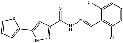 N'-[(E)-(2,6-dichlorophenyl)methylidene]-3-(thiophen-2-yl)-1H-pyrazole-5-carbohydrazide Structure