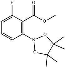 methyl 2-fluoro-6-(4,4,5,5-tetramethyl-1,3,2-dioxaborolan-2-yl)benzoate 구조식 이미지