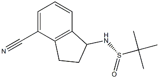 N-((S)-4-cyano-2,3-dihydro-1H-inden-1-yl)-2-methylpropane-2-sulfinamide 구조식 이미지
