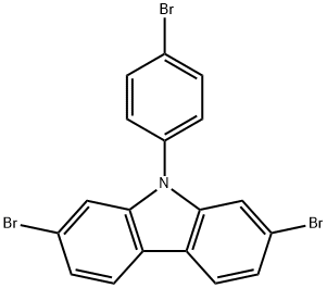 2,7-dibromo-9-(4-bromophenyl)-9H-Carbazole 구조식 이미지