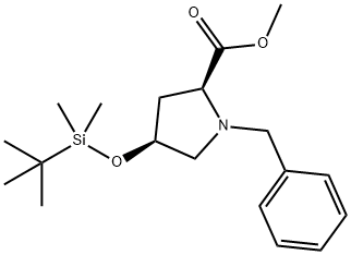 L-Proline,4-[[(1,1-dimethylethyl)dimethylsilyl]oxy]-1-(phenylmethyl)-,methyl ester,(4S)- Structure