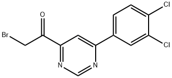 2-Bromo-1-(6-(3,4-dichlorophenyl)pyrimidin-4-yl)ethanone 구조식 이미지