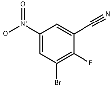 Benzonitrile, 3-bromo-2-fluoro-5-nitro- Structure