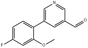 5-(4-Fluoro-2-methoxyphenyl)pyridine-3-carboxaldehyde 구조식 이미지