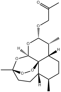 1-(((3R,5aS,6R,8aS,9R,10S,12R,12aR)-3,6,9-trimethyldecahydro-12H-3,12-epoxy[1,2]dioxepino[4,3-i]isochromen-10-yl)oxy)propan-2-one 구조식 이미지