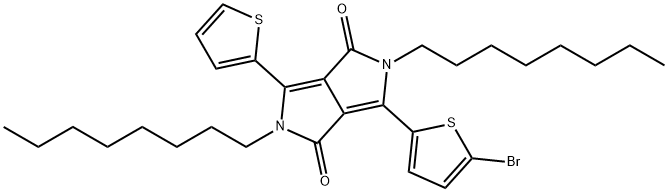 3-(5-Bromothiophen-2-yl)-2,5-dioctyl-6-(thiophen-2-yl)pyrrolo[3,4-c]pyrrole-1,4(2H,5H)-dione 구조식 이미지