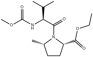 (2S,5S)-ethyl 1-((S)-2-(methoxycarbonylamino)-3-
methylbutanoyl)-5-methylpyrrolidine-2-carboxylate Structure