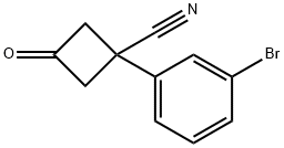 1-(3-bromophenyl)-3-oxo-Cyclobutanecarbonitrile 구조식 이미지