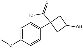 3-hydroxy-1-(4-methoxyphenyl)cyclobutanecarboxylic acid Structure