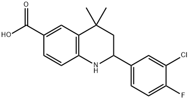 2-(3-chloro-4-fluorophenyl)-4,4-dimethyl-1,2,3,4-tetrahydroquinoline-6-carboxylic acid Structure