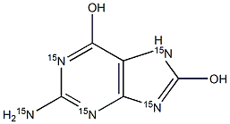 2-Amino-6,8-dihydroxypurine-15N5 Structure