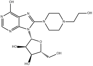 8-(2-하이드록시에틸피페라지닐)이노신 구조식 이미지