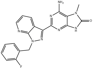 6-amino-2-(1-(2-fluorobenzyl)-1H-pyrazolo[3,4-b]pyridin-3-yl) -7-methyl-7,9-dihydro-8H-purin-8-one 구조식 이미지