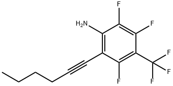 2,3,5-Trifluoro-6-(hex-1-yn-1-yl)-4-(trifluoromethyl)aniline 구조식 이미지