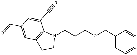 5-Formyl-2,3-dihydro-1-[3-(phenylmethoxy)propyl]-1H-indole-7-carbonitrile 구조식 이미지