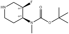 cis-(3-fluoro-piperidin-4-yl)methyl-carbamic acid tert-butyl ester Structure