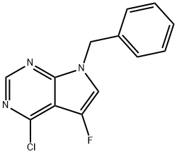 7-Benzyl-4-chloro-5-fluoro-7H-pyrrolo[2,3-d]pyrimidine 구조식 이미지