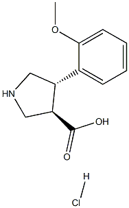 (+/-)-trans-4-(2-methoxy-phenyl)-pyrrolidine-3-carboxylic acid-HCl Structure