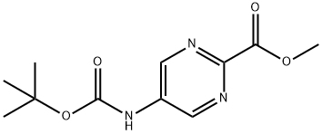 5-[[(1,1-dimethylethoxy)carbonyl]amino]-2-pyrimidinecarboxylic acid methyl ester Structure