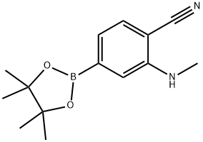 Benzonitrile, 2-(methylamino)-4-(4,4,5,5-tetramethyl-1,3,2-dioxaborolan-2-yl)- 구조식 이미지