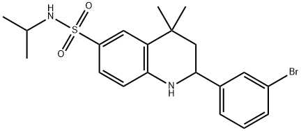 2-(3-bromophenyl)-4,4-dimethyl-N-(propan-2-yl)-1,2,3,4-tetrahydroquinoline-6-sulfonamide 구조식 이미지