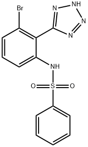N-[3-bromo-2-(1H-tetrazol-5-yl)-phenyl]-benzenesulfonamide 구조식 이미지