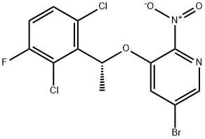 (R)-5-bromo-3-(1-(2,6-dichloro-3-fluorophenyl)ethoxy)-2-nitropyridine 구조식 이미지