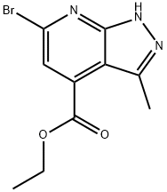 ethyl 6-bromo-3-methyl-1H-pyrazolo[3,4-b]pyridine-4-carboxylate Structure