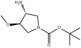 (3R,4R)-3-Amino-4-methoxy-pyrrolidine-1-carboxylic acid tert-butyl ester Structure