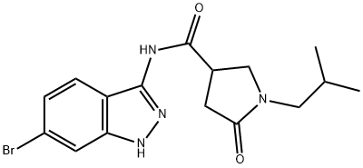 N-(6-bromo-1H-indazol-3-yl)-1-(2-methylpropyl)-5-oxopyrrolidine-3-carboxamide Structure