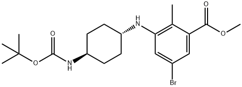 methyl5-bromo-3-(((1r,4r)-4-((tert-butoxycarbonyl)amino)cyclohexyl)amino)-2-methylbenzoate 구조식 이미지