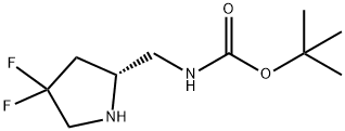 tert-butyl N-{[(2R)-4,4-difluoropyrrolidin-2-yl]methyl}carbamate Structure