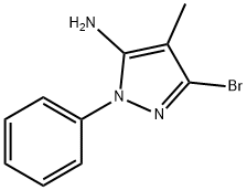 3-bromo-4-methyl-1-phenyl-1H-pyrazol-5-amine 구조식 이미지