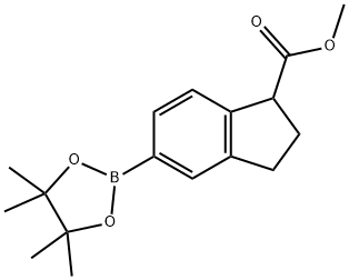 methyl 5-(4,4,5,5-tetramethyl-1,3,2-dioxaborolan-2-yl)-2,3-dihydro-1H-indene-1-carboxylate 구조식 이미지