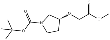 (R)-3-Methoxycarbonylmethoxy-pyrrolidine-1-carboxylic acid tert-butyl ester Structure