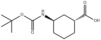 (1R,3R)-3-{[(tert-butoxy)carbonyl]amino}cyclohexane-1-carboxylic acid Structure