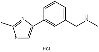 N-methyl(3-(2-methylthiazol-4-yl)phenyl)methanamine hydrochloride 구조식 이미지