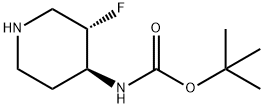 tert-butyl N-[(3S,4S)-3-fluoropiperidin-4-yl]carbamate Structure