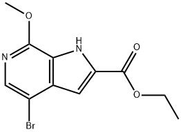 ethyl 4-bromo-7-methoxy-1H-pyrrolo[2,3-c]pyridine-2-carboxylate 구조식 이미지