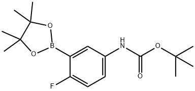 5-(N-BOC-Amino)-2-fluorophenylboronic acid, pinacol ester Structure