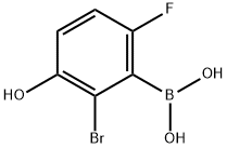 2-Bromo-6-fluoro-3-hydroxyphenylboronic acid 구조식 이미지