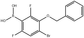 3-Benzyloxy-4-bromo-2,6-difluorophenylboronic acid Structure