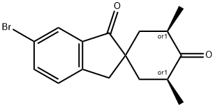 (1r,3R,5S)-6'-bromo-3,5-dimethylspiro[cyclohexane-1,2'-indene]-1',4(3'H)-dione 구조식 이미지