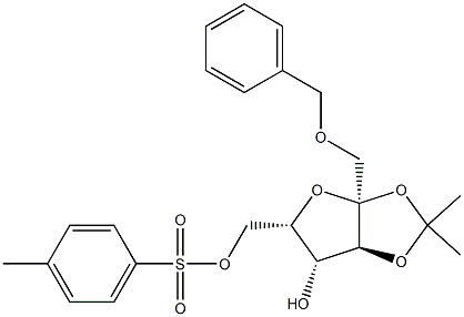 2,3-O-(1-Methylethylidene)-1-O-(phenylmethyl)-alpha-L-sorbofuranose 6-(4-methylbenzenesulfonate) 구조식 이미지