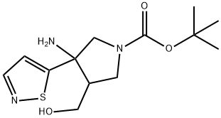 tert-butyl3-amino-4-(hydroxymethyl)-3-(isothiazol-5-yl)pyrrolidine-1-carboxylate 구조식 이미지