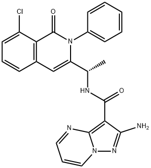 (S)-2-amino-N-(1-(8-chloro-1-oxo-2-phenyl-1,2-dihydroisoquinolin-3-yl)ethyl)pyrazolo[1,5-a]pyrimidine-3-carboxamide Structure