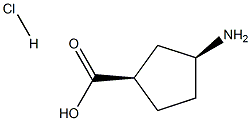 (1R,3S)-3-Aminocyclopentanecarboxylic acid hydrochloride Structure