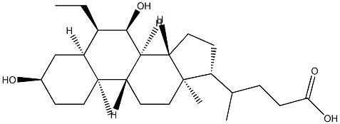 (R)-4-((3R,5S,6R,7R,8S,9S,10S,13R,14S,17R)-6-ethyl-3,7-dihydroxy-10,13-dimethylhexadecahydro-1H-cyclopenta[a]phenanthren-17-yl)pentanoic acid Structure